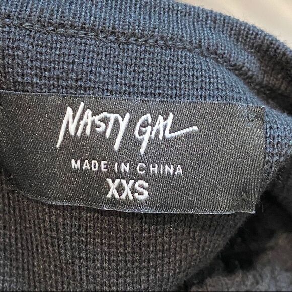 Nasty Gal XXS Black Sweater Mini Dress - Picture 5 of 6